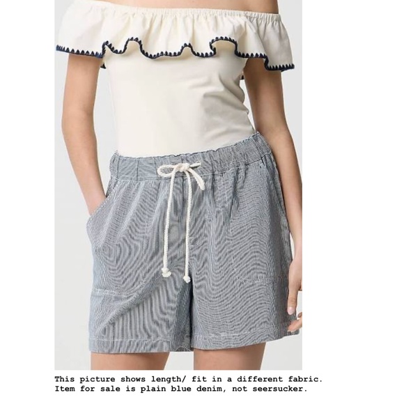 NWT J Crew Factory Relaxed Denim Drawstring Shorts - Picture 5 of 8
